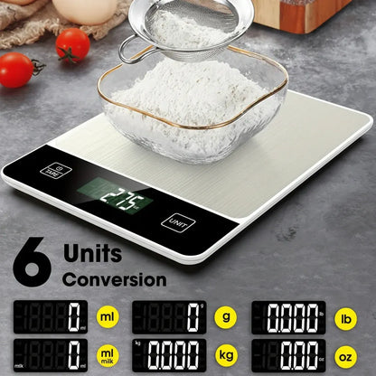 Digital Stainless Steel Kitchen Food Scale, 22lb Capacity Measuring Tool
