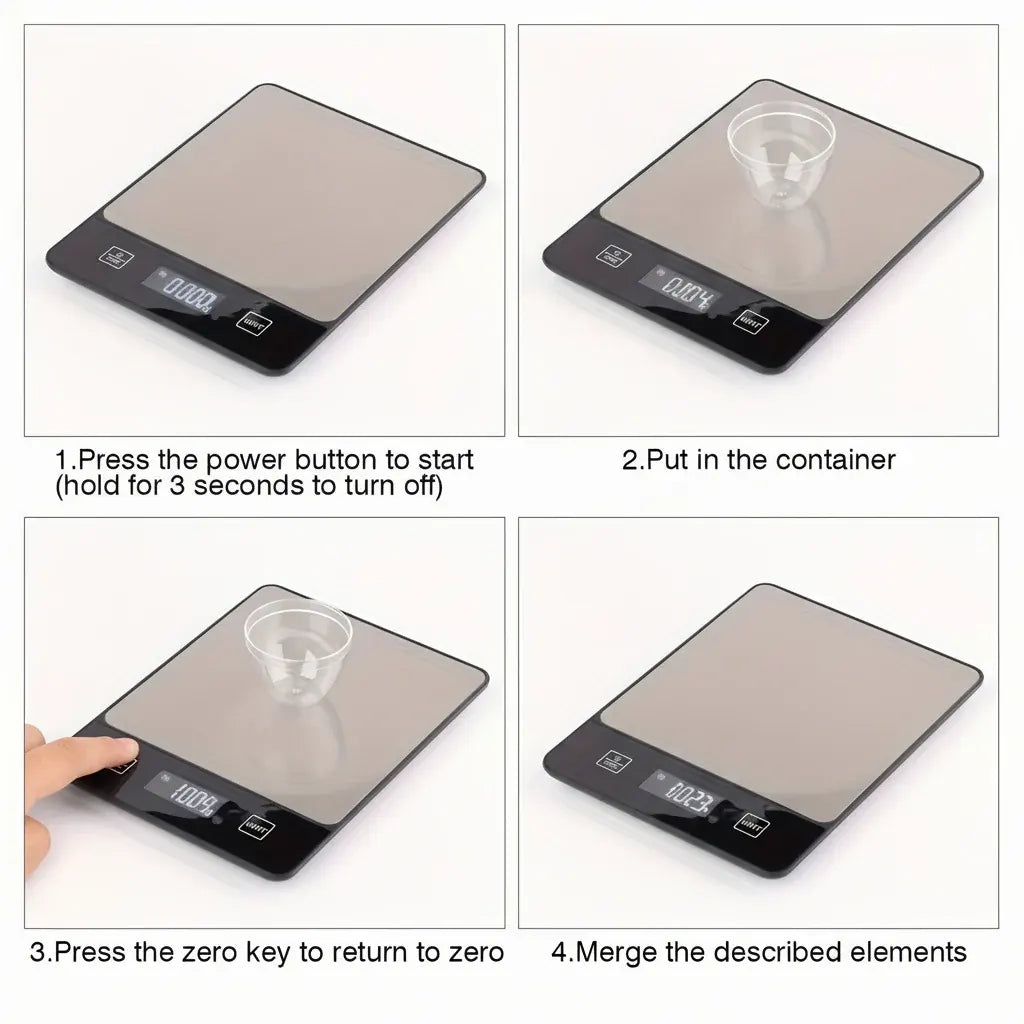 Digital Stainless Steel Kitchen Food Scale, 22lb Capacity Measuring Tool