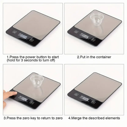 Digital Stainless Steel Kitchen Food Scale, 22lb Capacity Measuring Tool