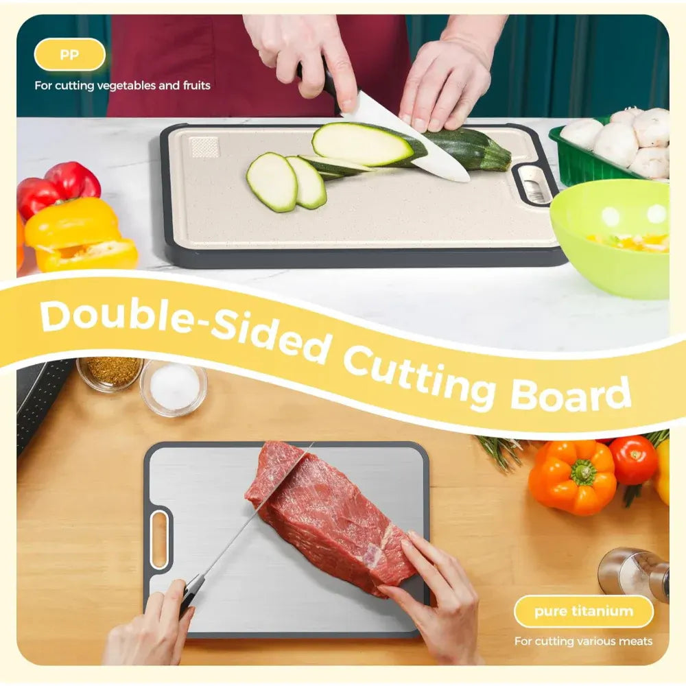 Double-Sided Metal Kitchen Prep Cutting Board