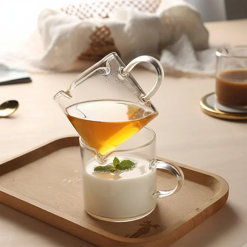 Double Spout Glass Espresso Measuring Pitcher 4oz Coffee Cup