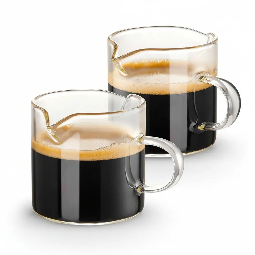 Double Spout Glass Espresso Measuring Pitcher 4oz Coffee Cup