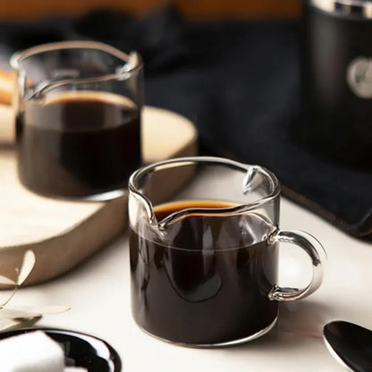 Double Spout Glass Espresso Measuring Pitcher 4oz Coffee Cup