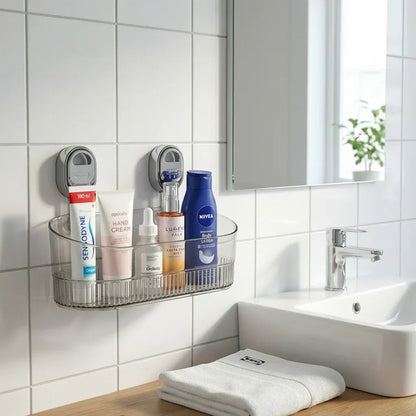 Drill-Free Adhesive Wall Mount Shelf for Kitchen & Bathroom Storage Organization