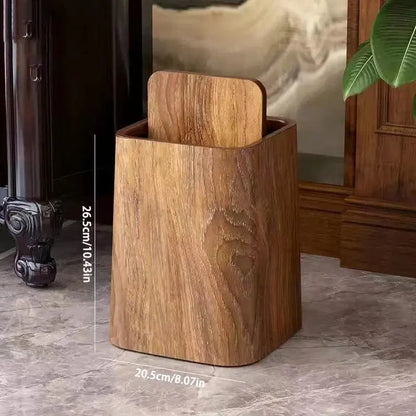 Elegant Trash Can with Marble Design Swing Lid