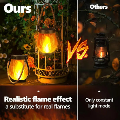 Flame-Effect Solar Outdoor Lantern for Garden Decor