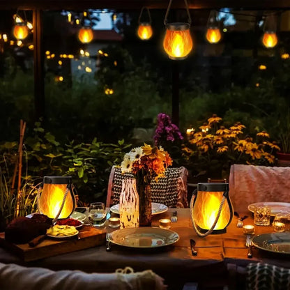 Flame-Effect Solar Outdoor Lantern for Garden Decor