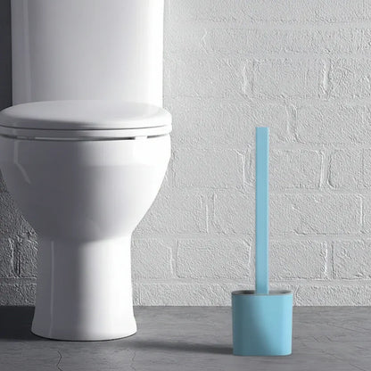 Flexible Silicone Toilet Brush with Wall-Mounted Holder, Hygienic Design