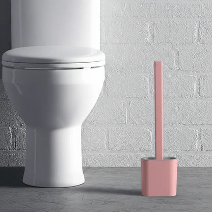 Flexible Silicone Toilet Brush with Wall-Mounted Holder, Hygienic Design