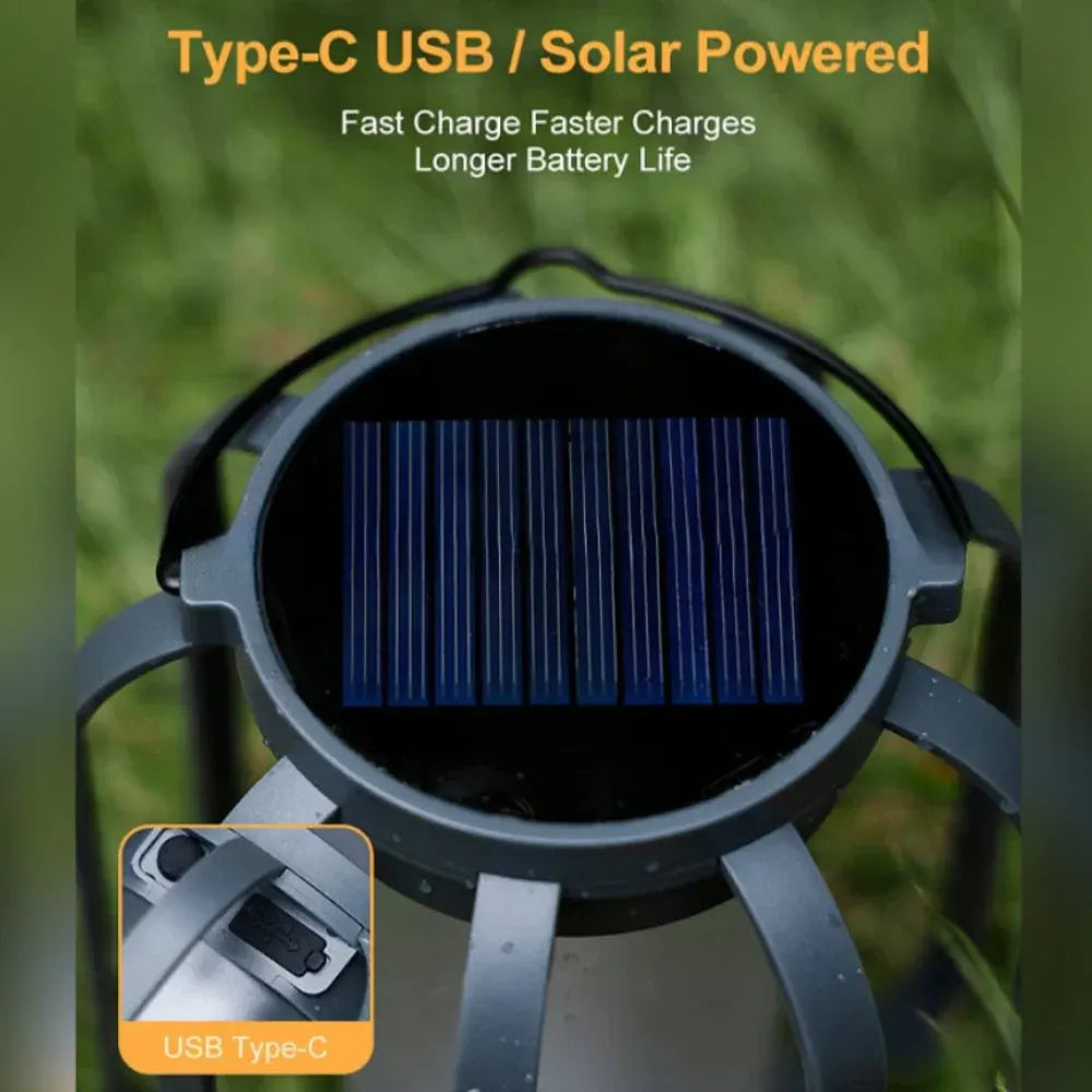 Flickering Flame Solar Lantern - Hanging Outdoor Garden Light Decor