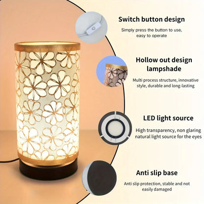 Floral USB-Powered Table Lamp with Warm Ambient Glow