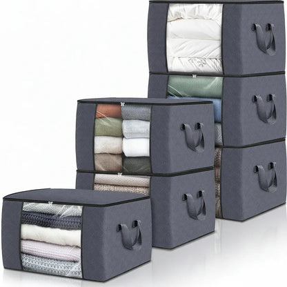 Foldable Fabric Storage Bags Large Clothing Organizer Containers