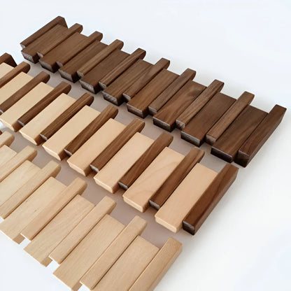Foldable Piano-Style Wooden Wall Hook Rack Organizer