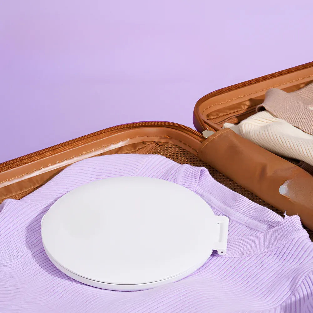Folding Lighted Compact Vanity Mirror for Travel Makeup