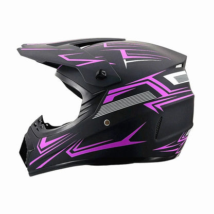 Full-Face Motocross Helmet with Extended Visor and Reinforced Chin Guard