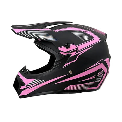 Full-Face Motocross Helmet with Extended Visor and Reinforced Chin Guard