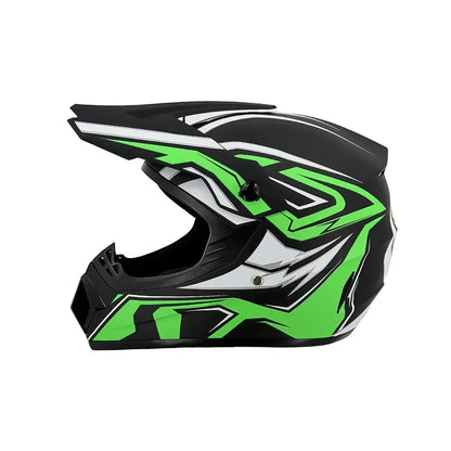 Full-Face Motocross Helmet with Extended Visor and Reinforced Chin Guard