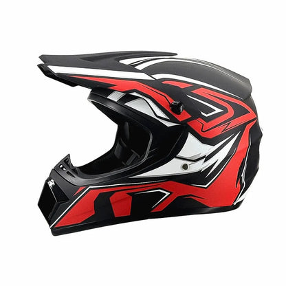 Full-Face Motocross Helmet with Extended Visor and Reinforced Chin Guard