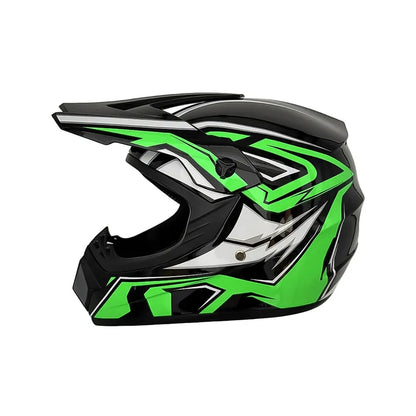 Full-Face Motocross Helmet with Extended Visor and Reinforced Chin Guard