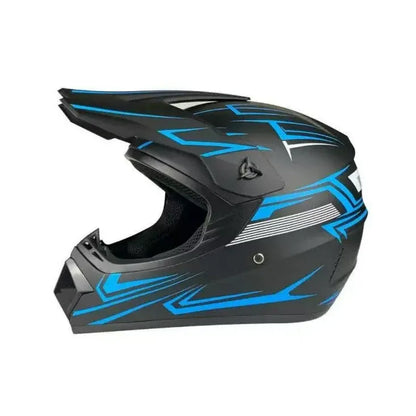 Full-Face Motocross Helmet with Extended Visor and Reinforced Chin Guard