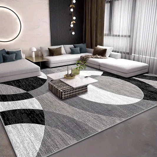 Geometric Orbit Weave Rug | Plush Non-Slip Velvet Floor Mat