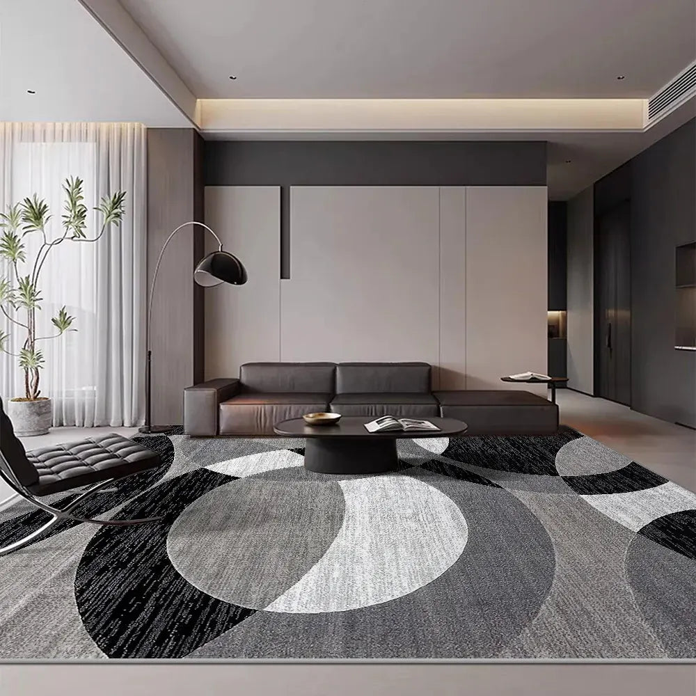 Geometric Orbit Weave Rug | Plush Non-Slip Velvet Floor Mat