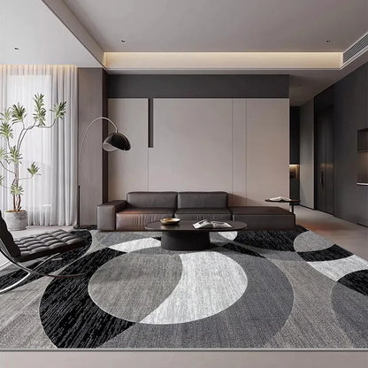 Geometric Orbit Weave Rug | Plush Non-Slip Velvet Floor Mat