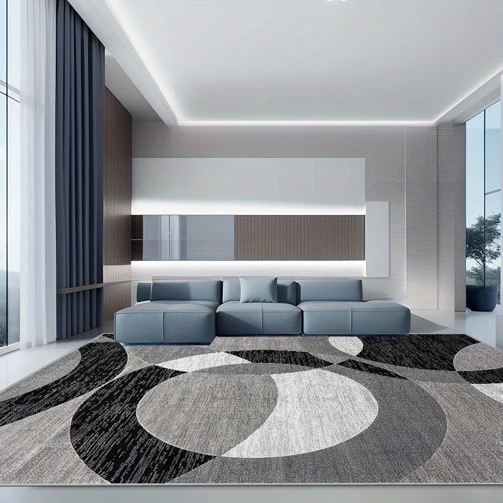 Geometric Orbit Weave Rug | Plush Non-Slip Velvet Floor Mat