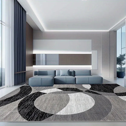 Geometric Orbit Weave Rug | Plush Non-Slip Velvet Floor Mat