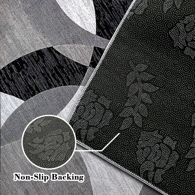 Geometric Orbit Weave Rug | Plush Non-Slip Velvet Floor Mat