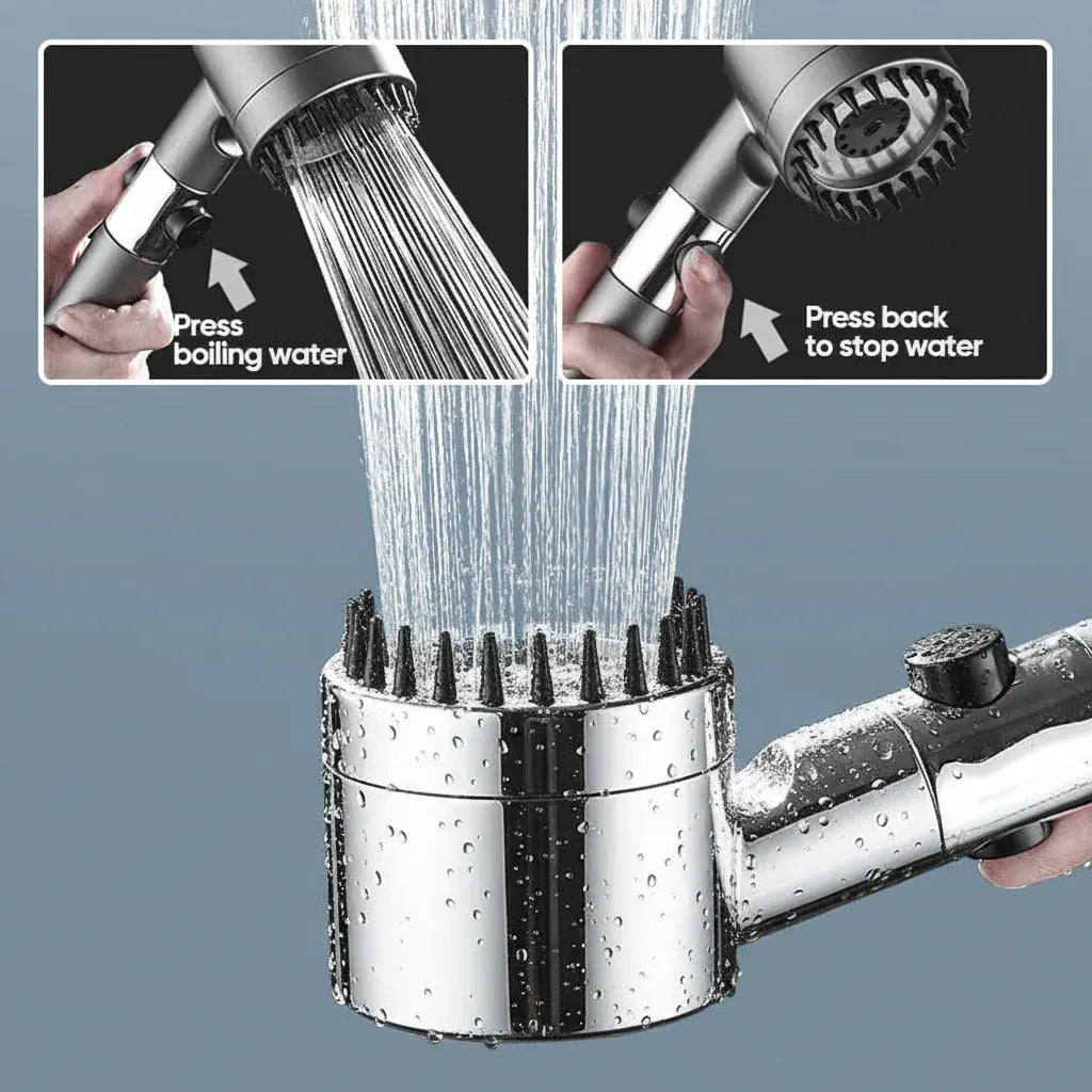 Handheld Filtered High-Pressure Shower Head with Water Spray Function