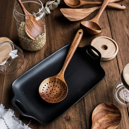 Handmade Wooden Kitchen Utensil Set – Scratch-Free Cooking Tools