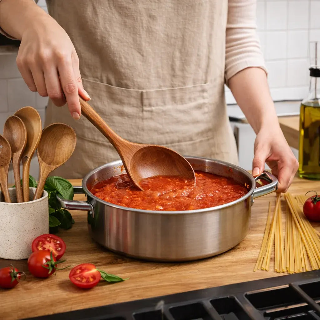 Handmade Wooden Kitchen Utensil Set – Scratch-Free Cooking Tools