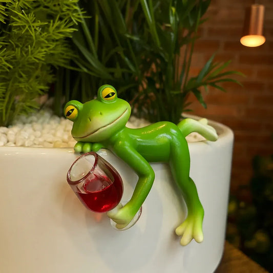 Hanging Frog Planter Edge Ornament for Garden Decoration