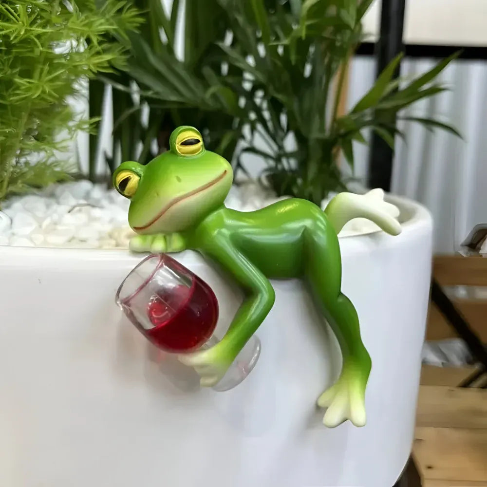 Hanging Frog Planter Edge Ornament for Garden Decoration