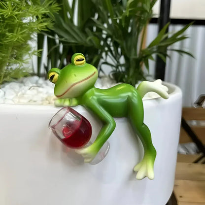 Hanging Frog Planter Edge Ornament for Garden Decoration