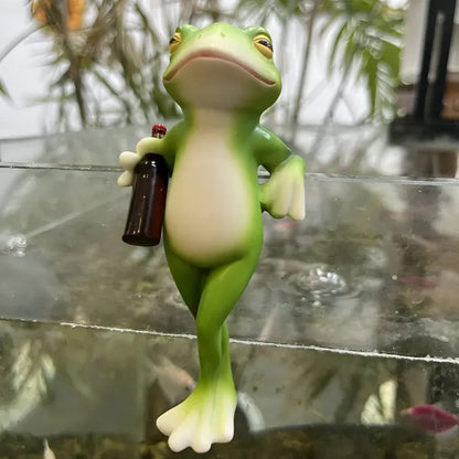Hanging Frog Planter Edge Ornament for Garden Decoration