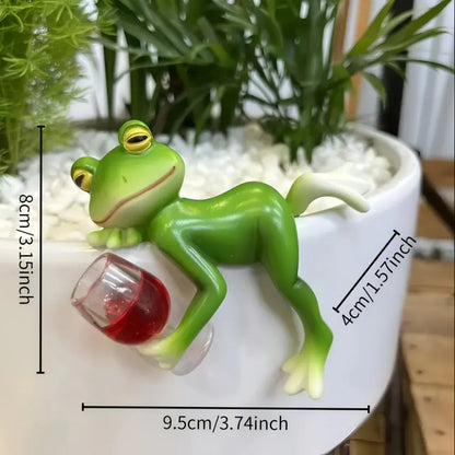Hanging Frog Planter Edge Ornament for Garden Decoration