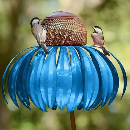 Hanging Metal Sunflower Bird Feeder Outdoor Garden Feeding Bowl