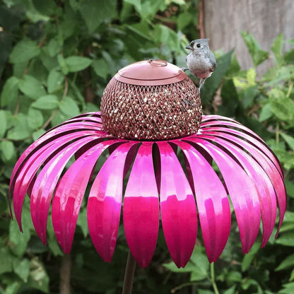 Hanging Metal Sunflower Bird Feeder Outdoor Garden Feeding Bowl