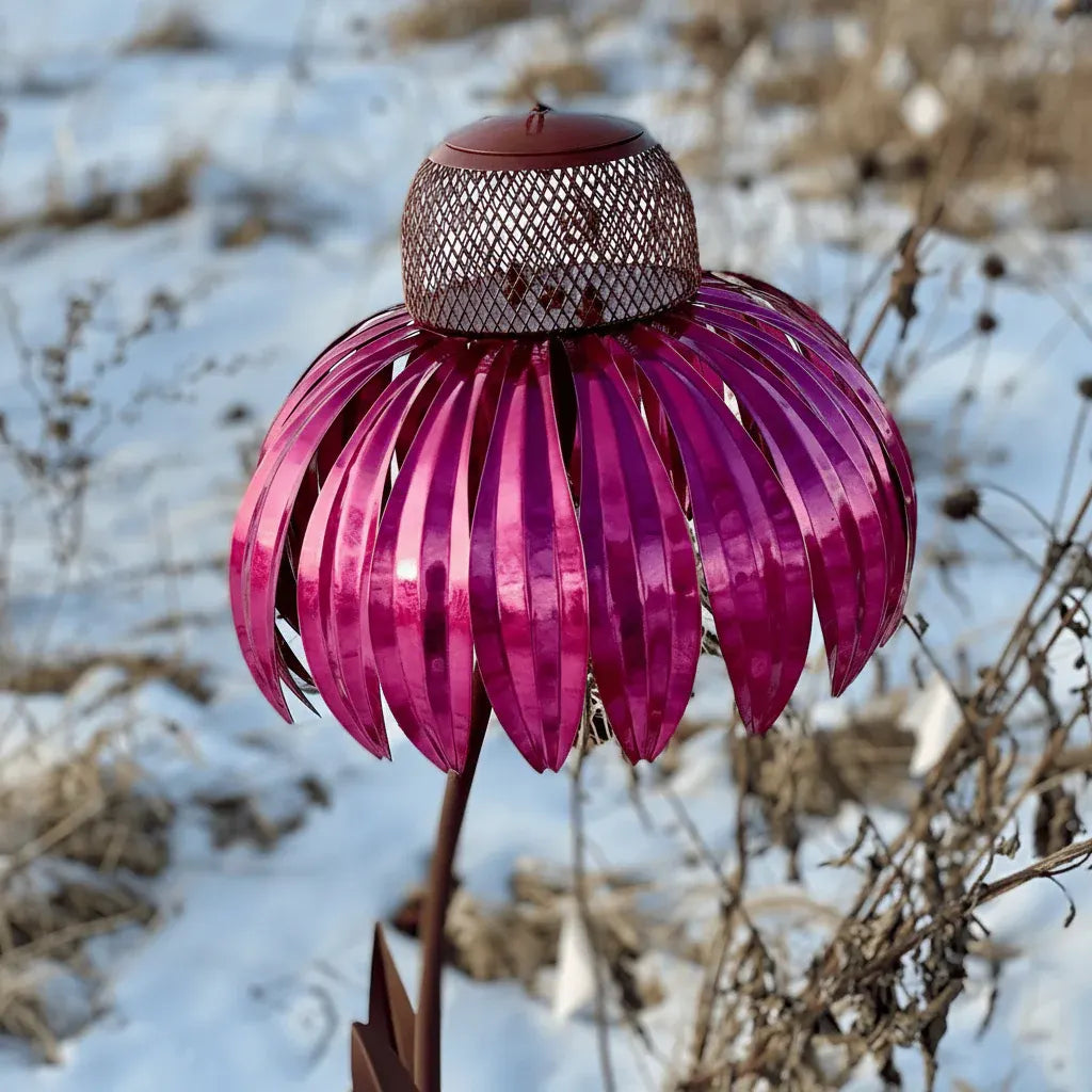 Hanging Metal Sunflower Bird Feeder Outdoor Garden Feeding Bowl