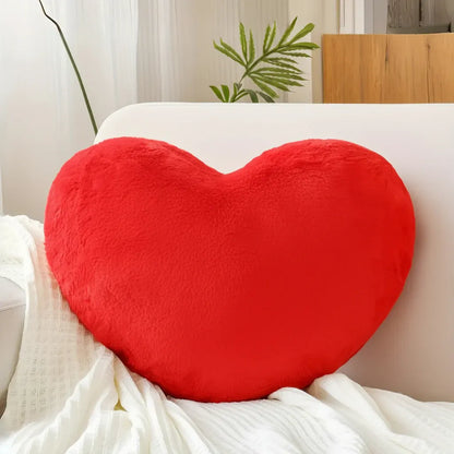 Heart-Shaped Plush Decorative Cushion for Sofa