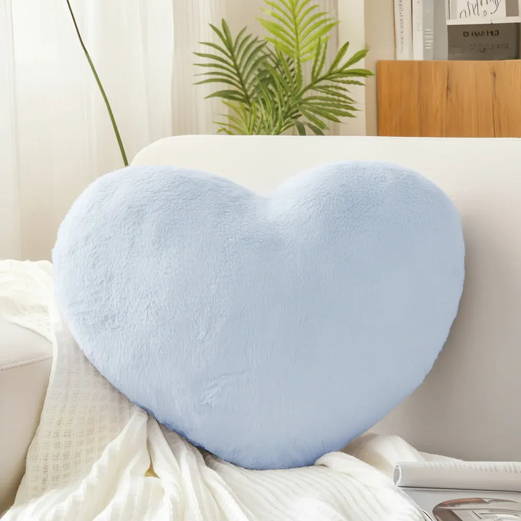 Heart-Shaped Plush Decorative Cushion for Sofa