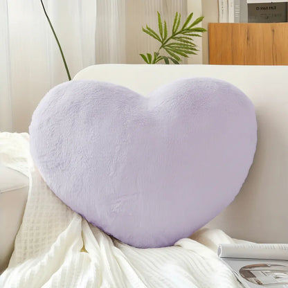 Heart-Shaped Plush Decorative Cushion for Sofa