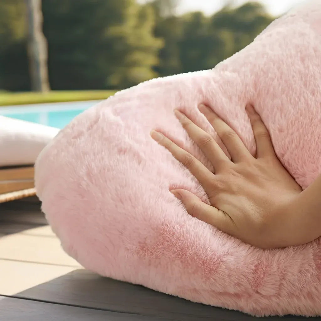 Heart-Shaped Plush Decorative Cushion for Sofa