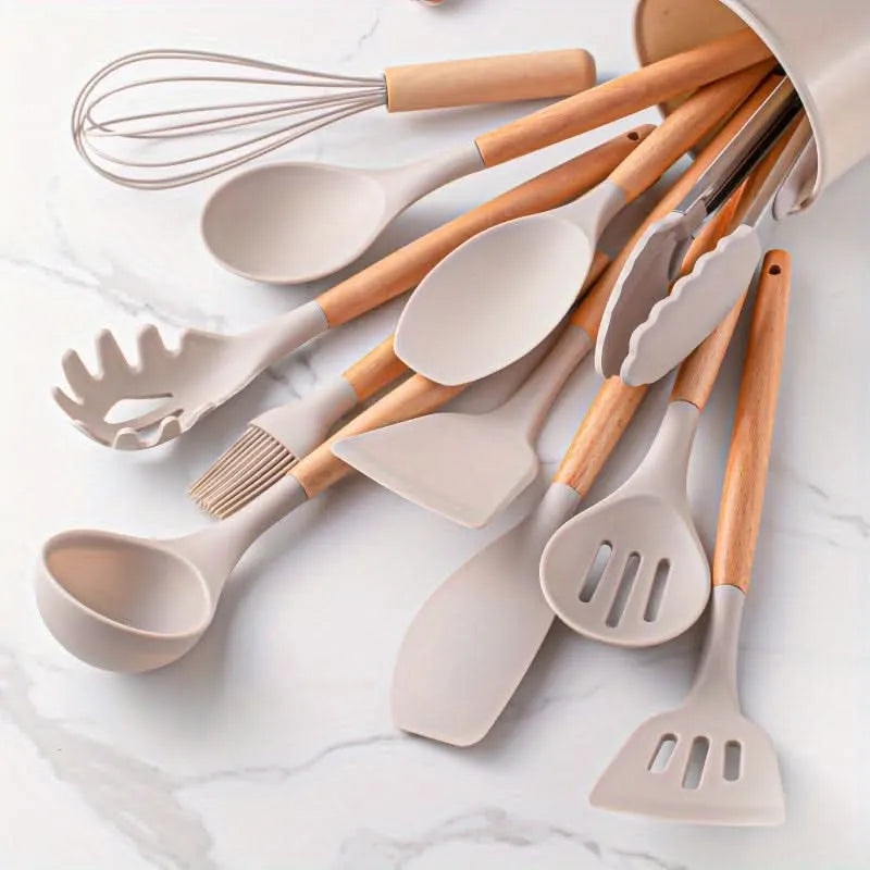 Heat-Resistant Silicone Kitchen Utensils Set, 12-Piece