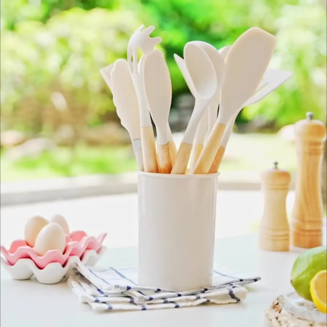 Heat-Resistant Silicone Kitchen Utensils Set, 12-Piece