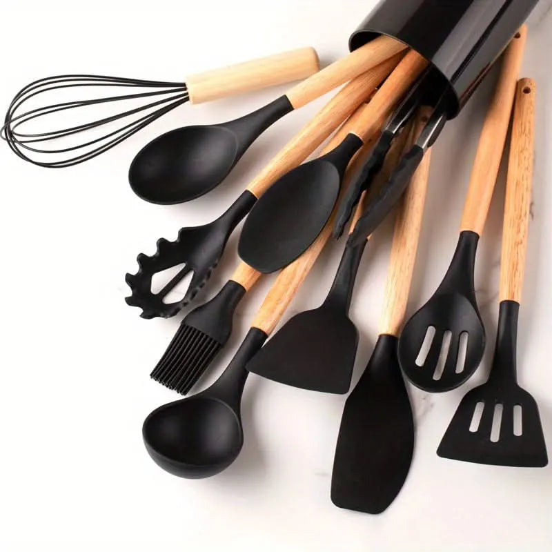 Heat-Resistant Silicone Kitchen Utensils Set, 12-Piece