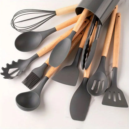 Heat-Resistant Silicone Kitchen Utensils Set, 12-Piece