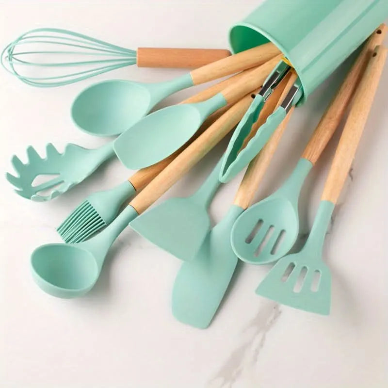 Heat-Resistant Silicone Kitchen Utensils Set, 12-Piece